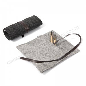 FELT SIMPLE PEN BAG WITH LEATHER BAND